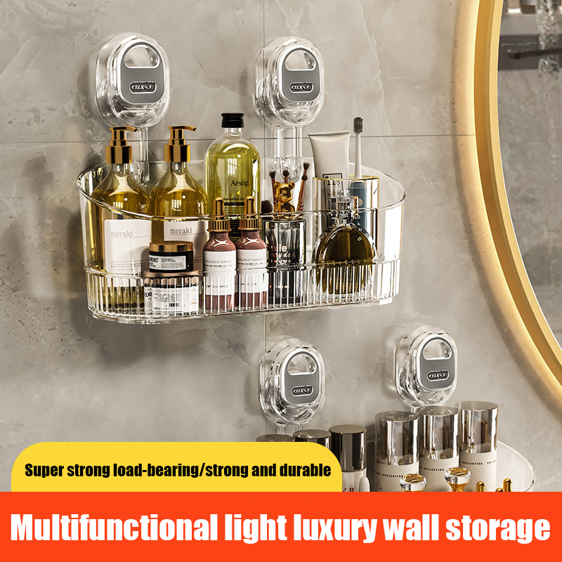 Suction cup rack household wall punch-free traceless rack wall-mounted storage box storage dish rack