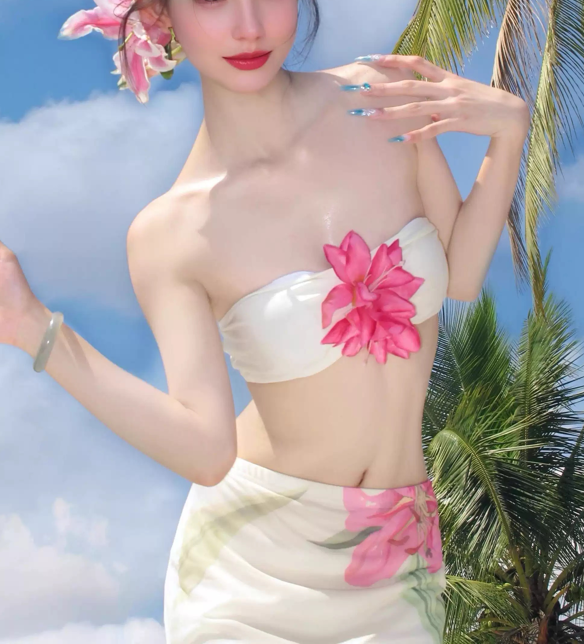 Flower Niche Pure Desire Split Swimsuit Sexy Slim Hot Spring Holiday Bikini