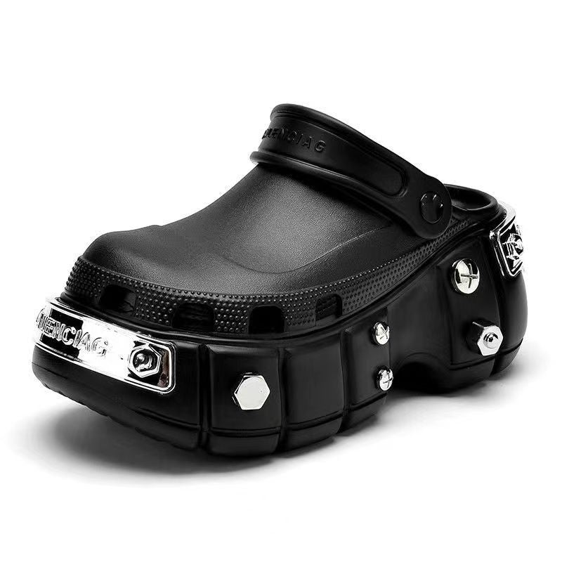 2025 new thick-soled height-enhancing rivet sandals