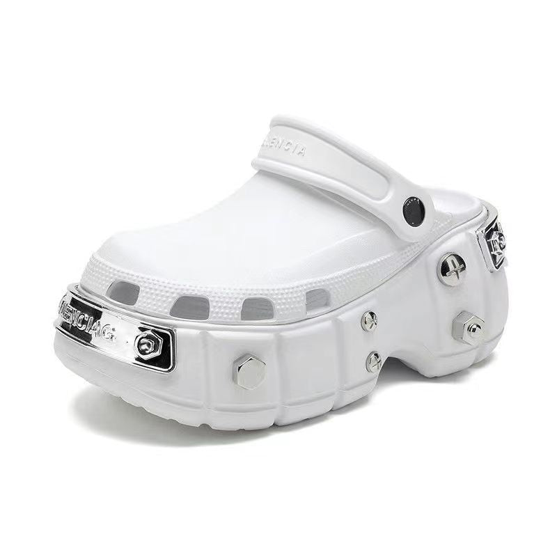 2025 new thick-soled height-enhancing rivet sandals