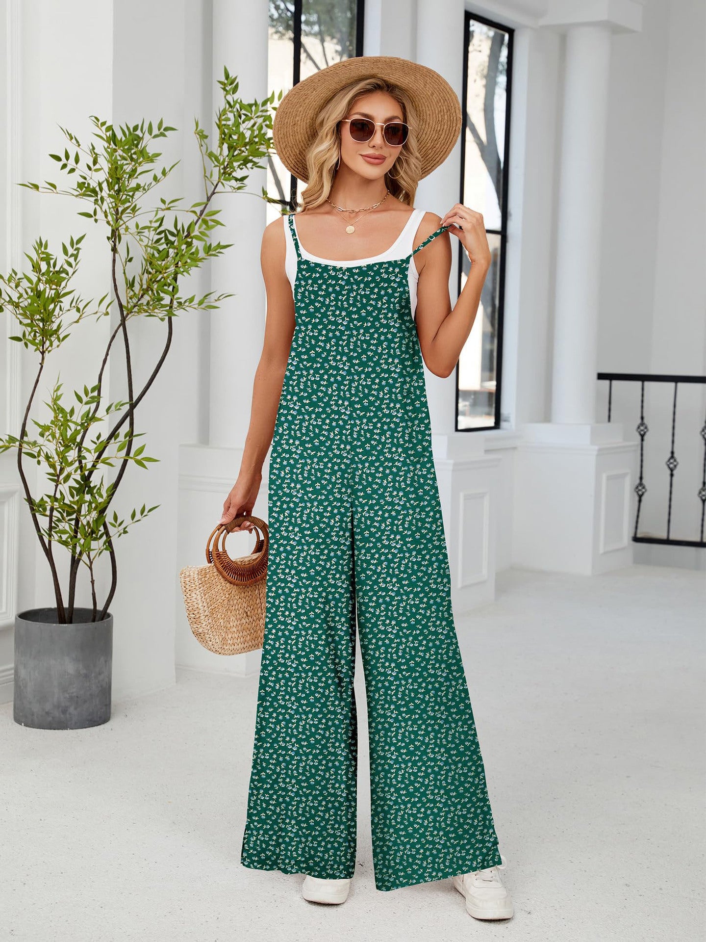 Summer American style adjustable shoulder straps printed casual suspenders