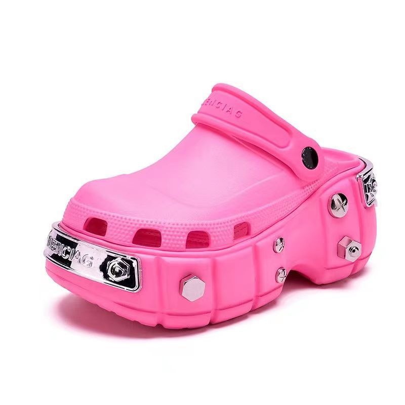 2025 new thick-soled height-enhancing rivet sandals