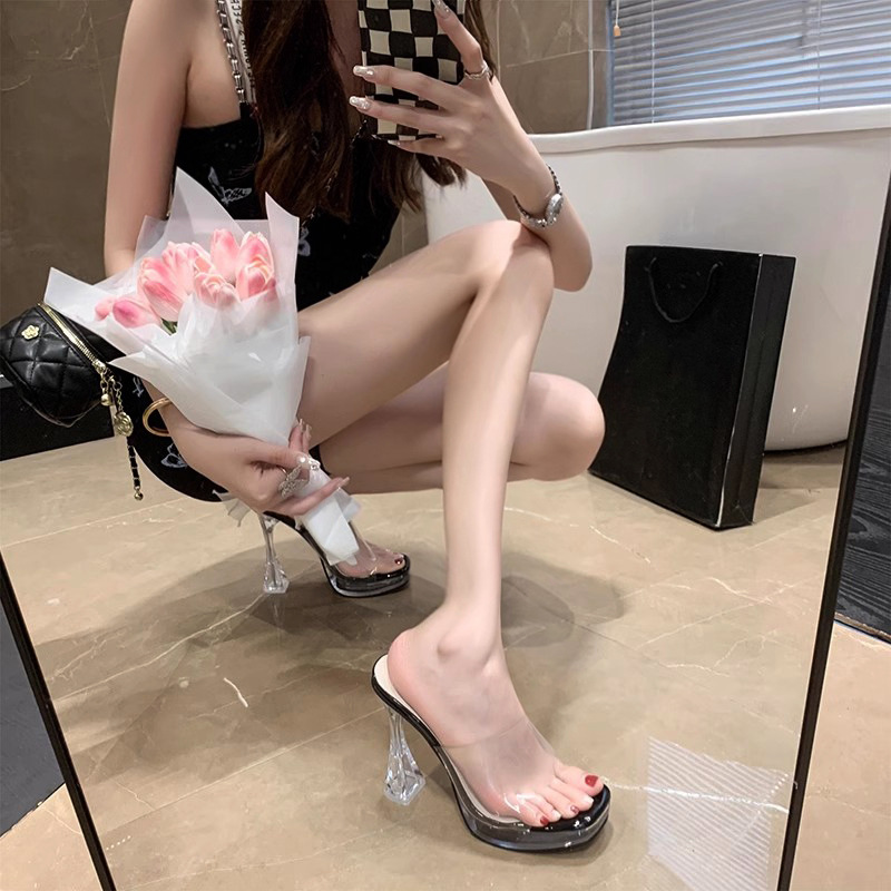 Transparent Super High Heel Sandals Crystal Fashion Sandals