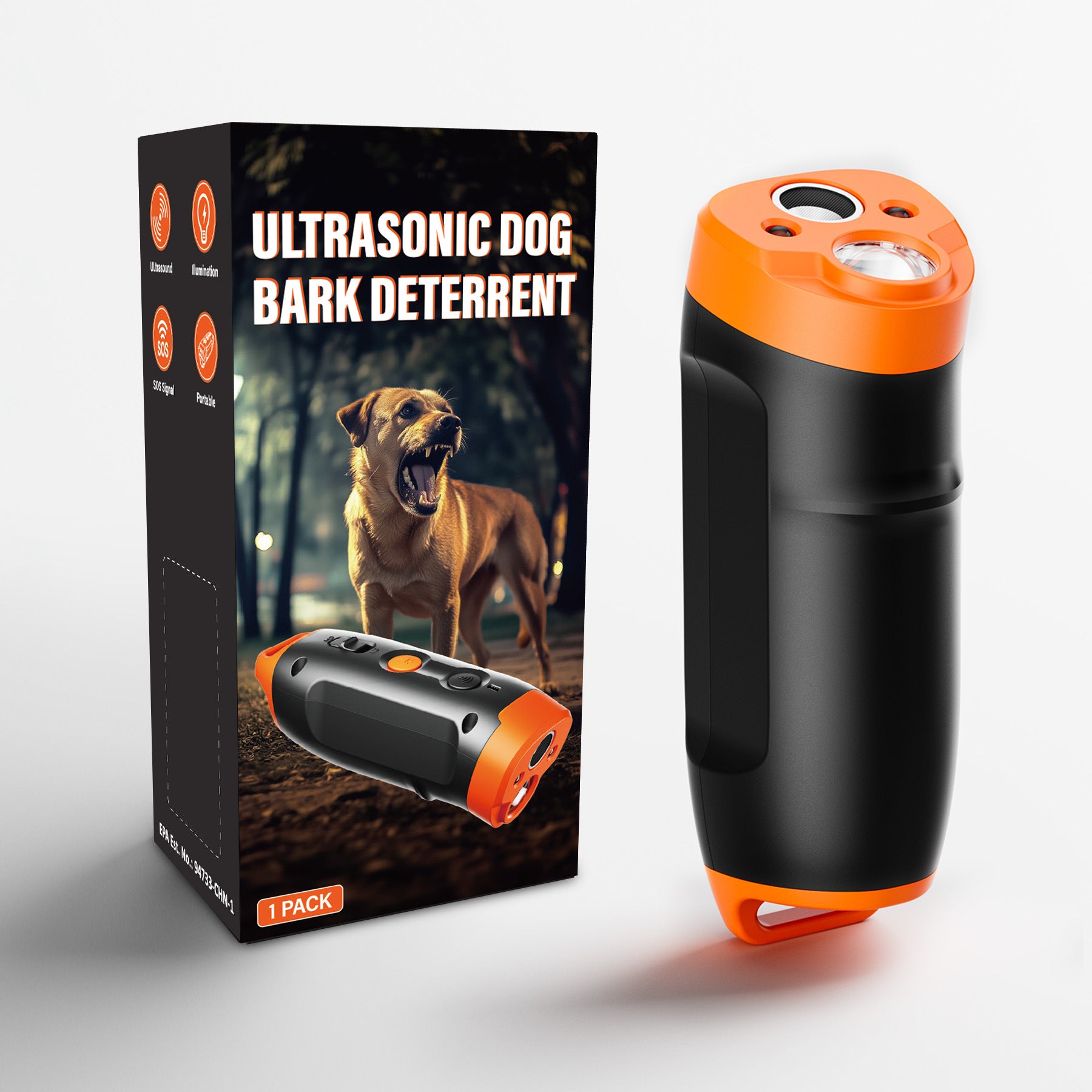 Rechargeable portable anti-barking dog repellent Intelligent frequency conversion LED dog barking stopper Ultrasonic barking stopper