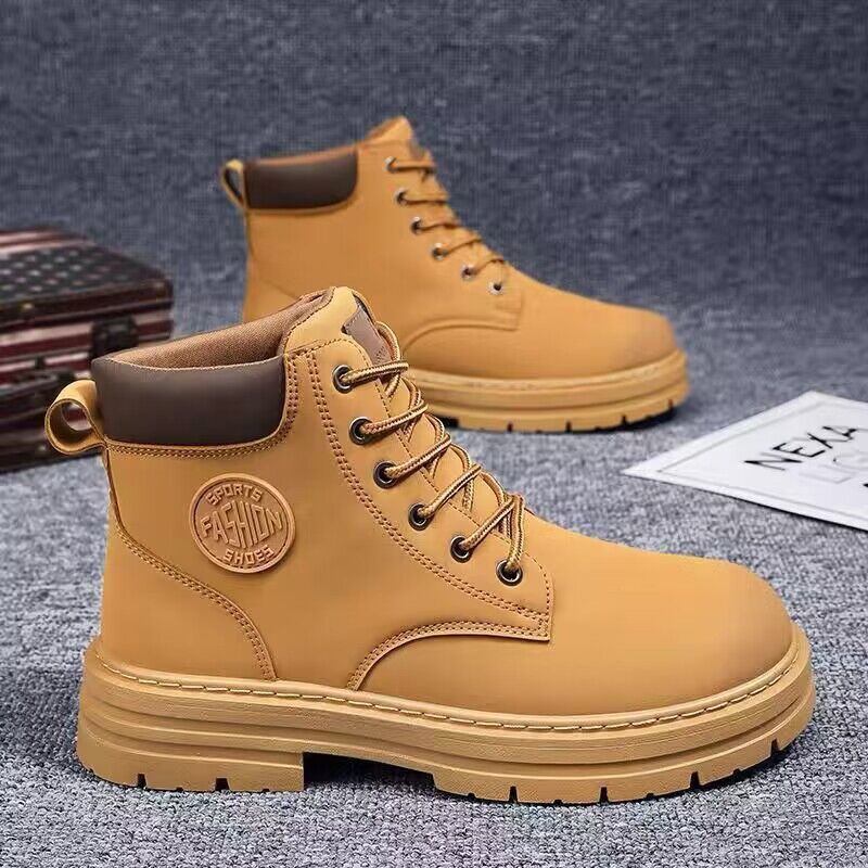 Autumn and winter men's large size Martin boots workwear waterproof non-slip hiking shoes construction site labor protection shoes