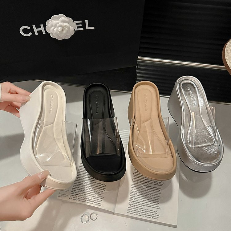 Summer open-toe foreign trade casual shoes thick-soled women's sandals version beach shoes flip flops