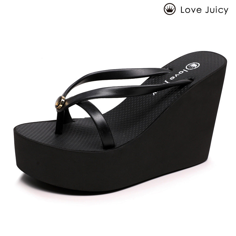 Love juicy slippers for women summer outdoor wear 11cm thick bottom non-slip sandals