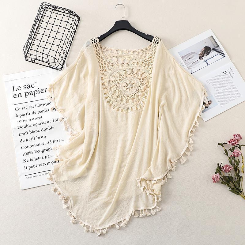 New holiday hand-crocheted solid color splicing beach skirt