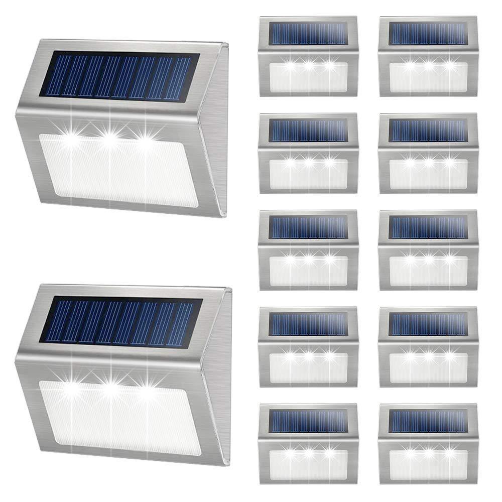 Solar Stair Step Stainless Steel 3LED Outdoor Rainproof Stair Light