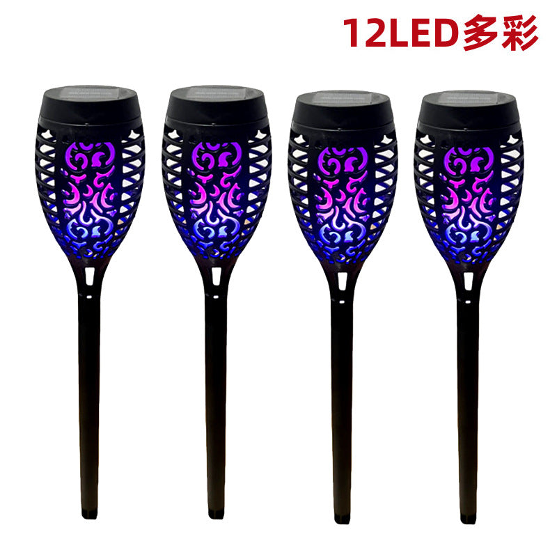 Solar lighting outdoor garden light landscape light lawn flame light torch garden layout plug-in light