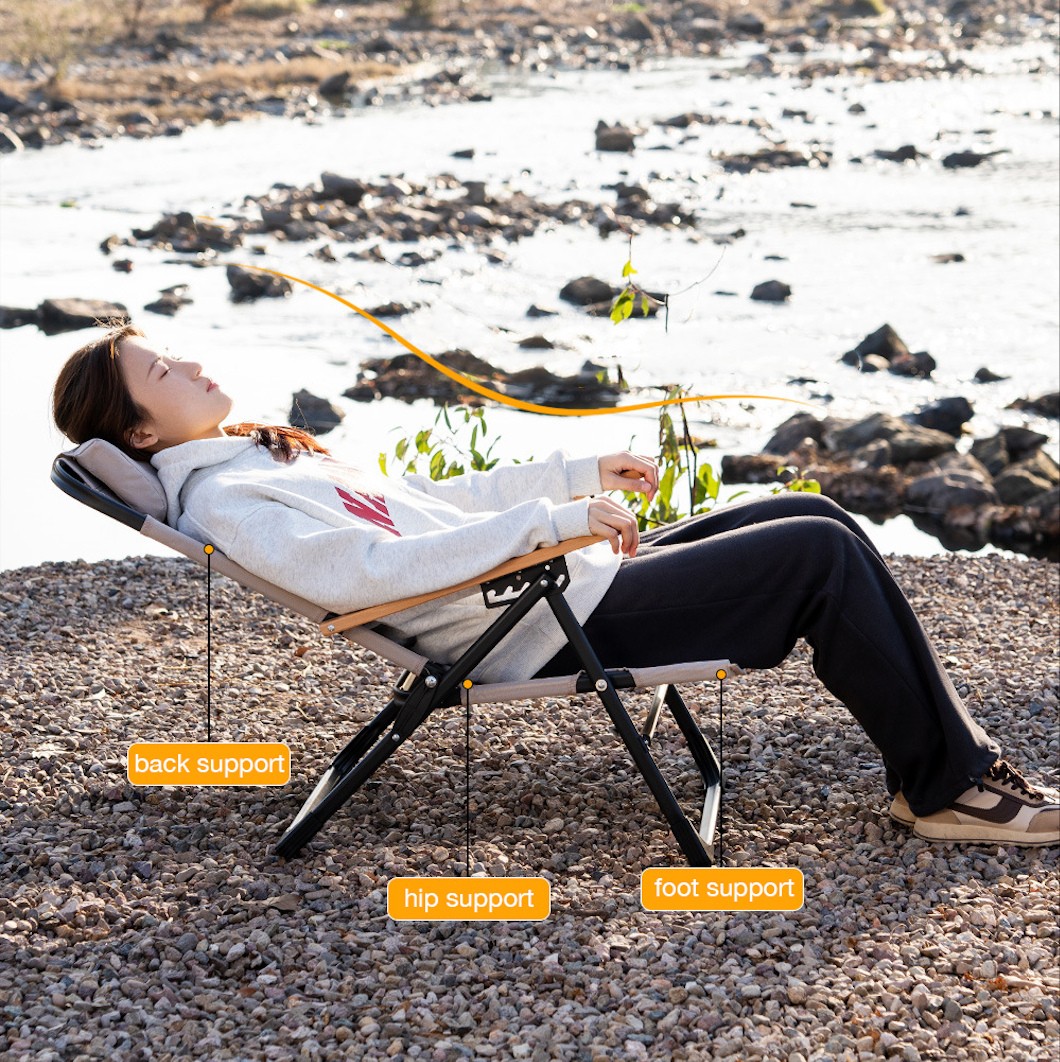 Outdoor camping chair high back portable folding chair lunch break chair leisure chair beach chair fishing stool