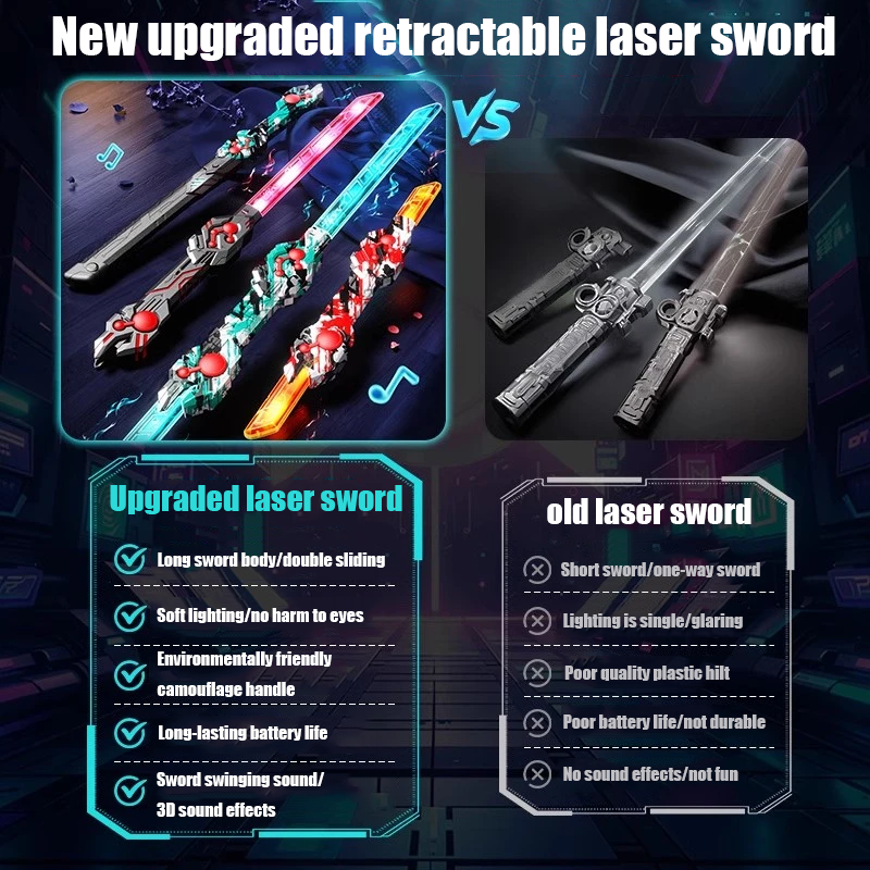 Birthday Gift Cool Double Head Telescopic Laser Sword Star Wars Children's Toy Knife Boy Luminous Sword Flash Sword