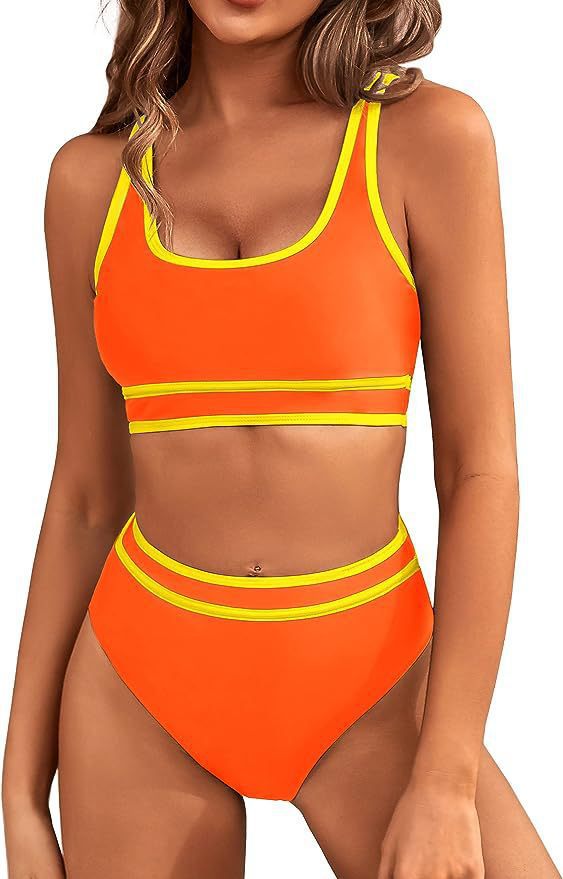 European and American swimsuit women's split bikini tight sexy solid color, bikini tight solid color swimsuit women, women's polyester suit