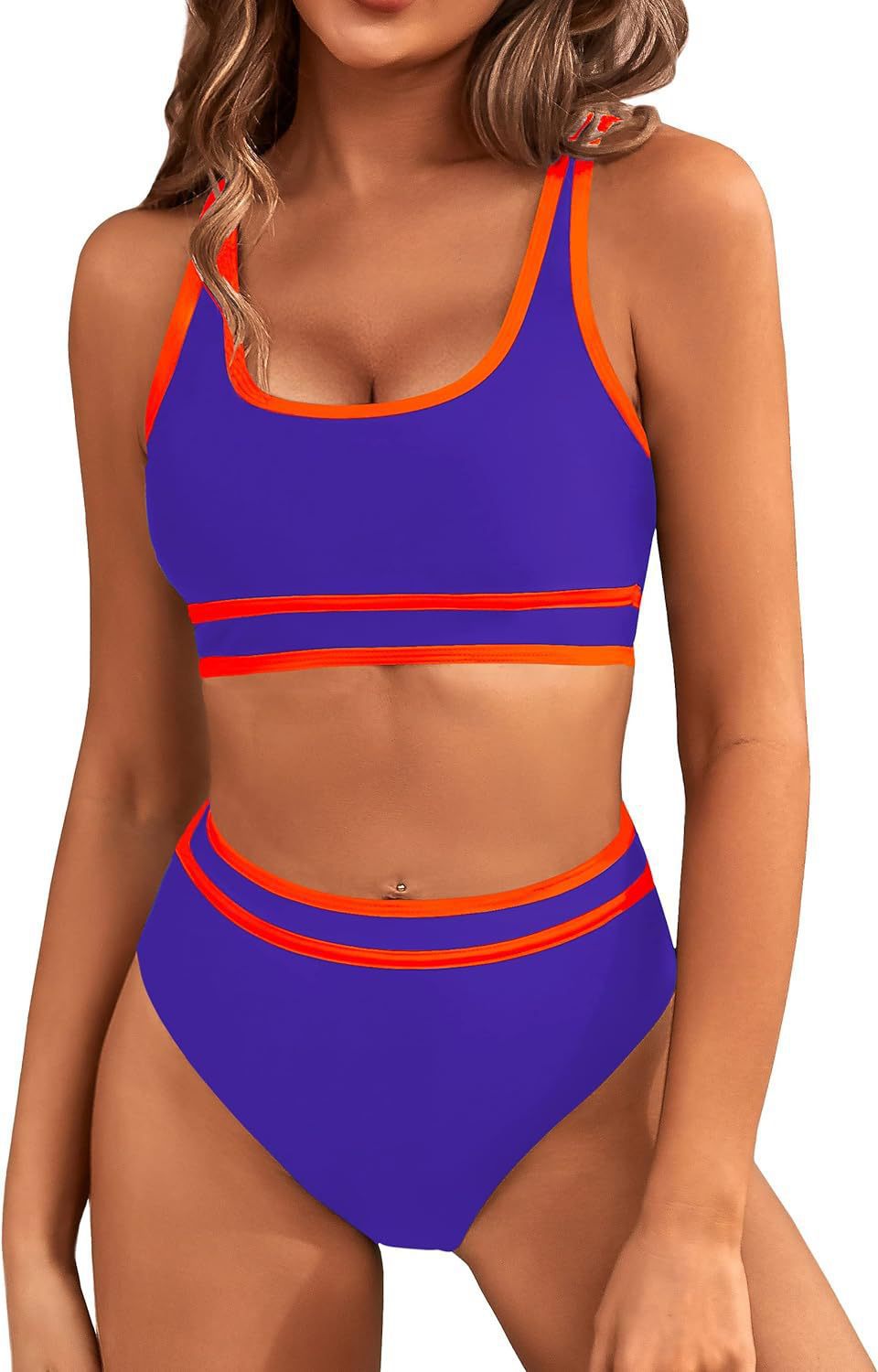 European and American swimsuit women's split bikini tight sexy solid color, bikini tight solid color swimsuit women, women's polyester suit