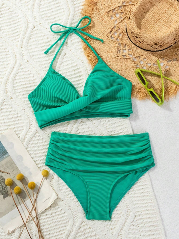 Women's Two-piece Casual Swimsuit P245 Green,Women's Two-piece Casual Swimsuit P245 Green,Women's Two-piece Casual Swimsuit P245 Green