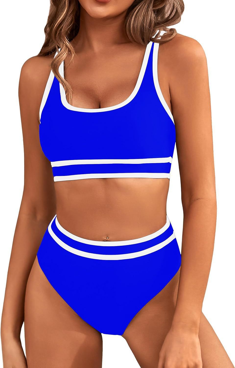 European and American swimsuit women's split bikini tight sexy solid color, bikini tight solid color swimsuit women, women's polyester suit