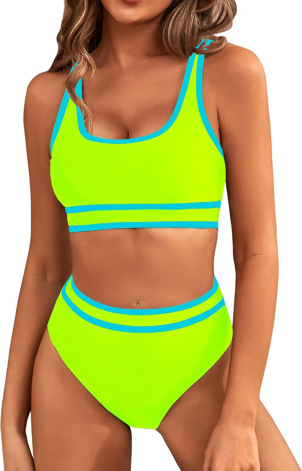European and American swimsuit women's split bikini tight sexy solid color, bikini tight solid color swimsuit women, women's polyester suit